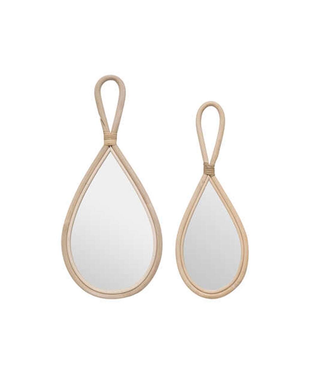 Lot de 2 Miroirs Muraux Carmen 18cm Beige