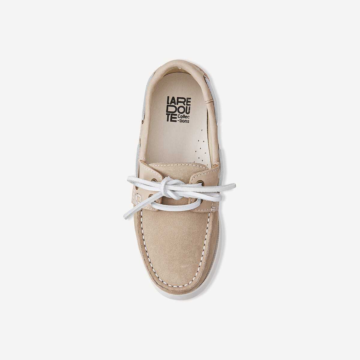 COLEÇÃO LA REDOUTE<br>Sapatos náuticos de couro com cadarço