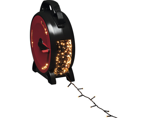 Konstsmide Micro LED lichtsnoer 55,93 m + 10 m aansluitdraad 800 LED's Amberkleurige lichtkleur incl. kabelhaspel