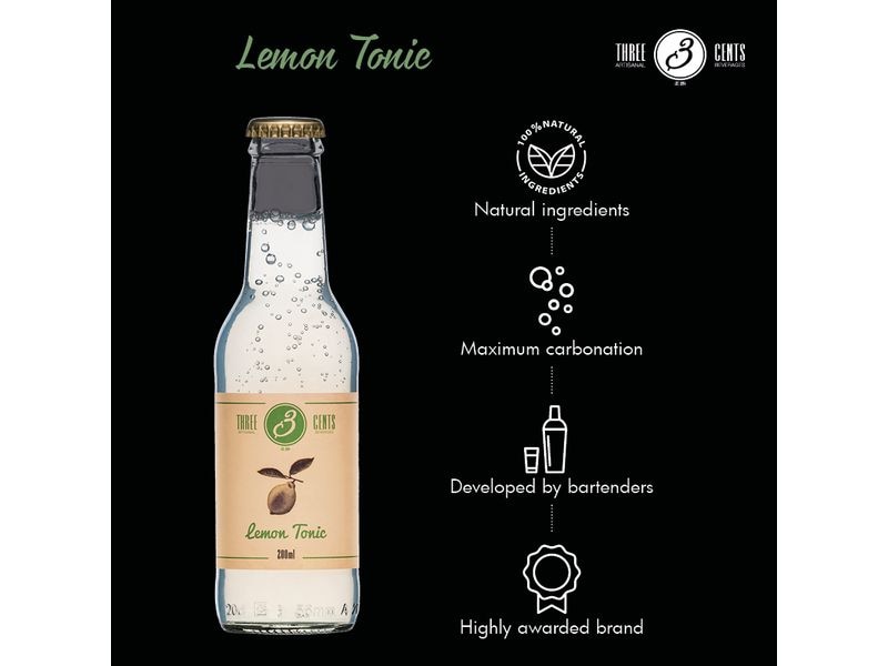 Three Cents Soft-Drinks Lemon Tonic 6 x 0.2 l Erfrischungsgetränk mit Tonicgeschmack