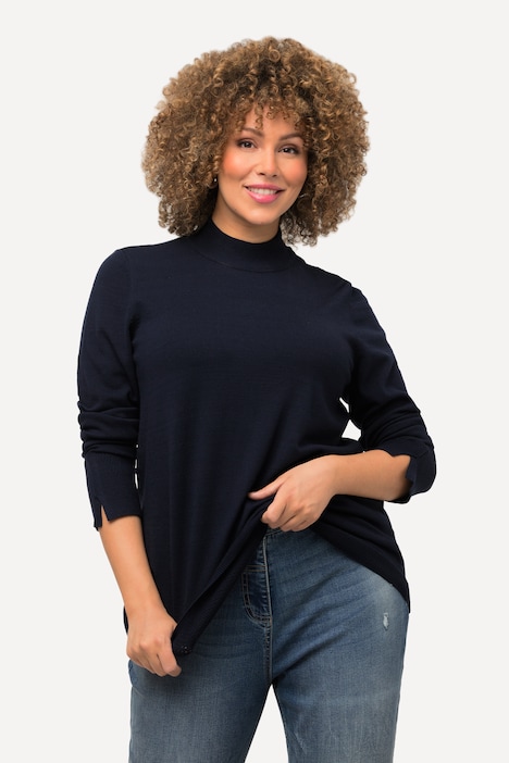 Pullover, Stehkragen, Langarm, Rippbündchen