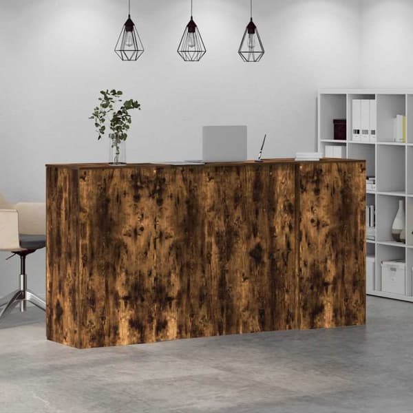 vidaXL Resepsjonspult røkt eik 200x50x103,5 cm konstruert tre