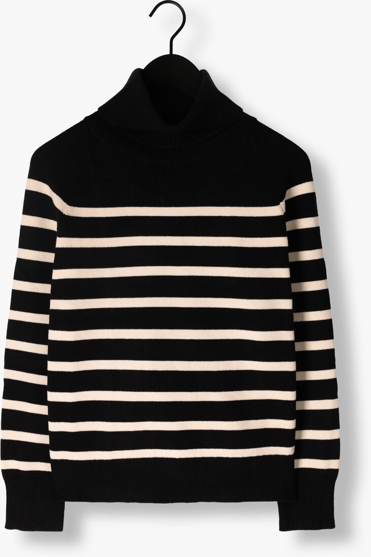 NOTRE-V zwarte notre-v coltrui stripe knit sweater