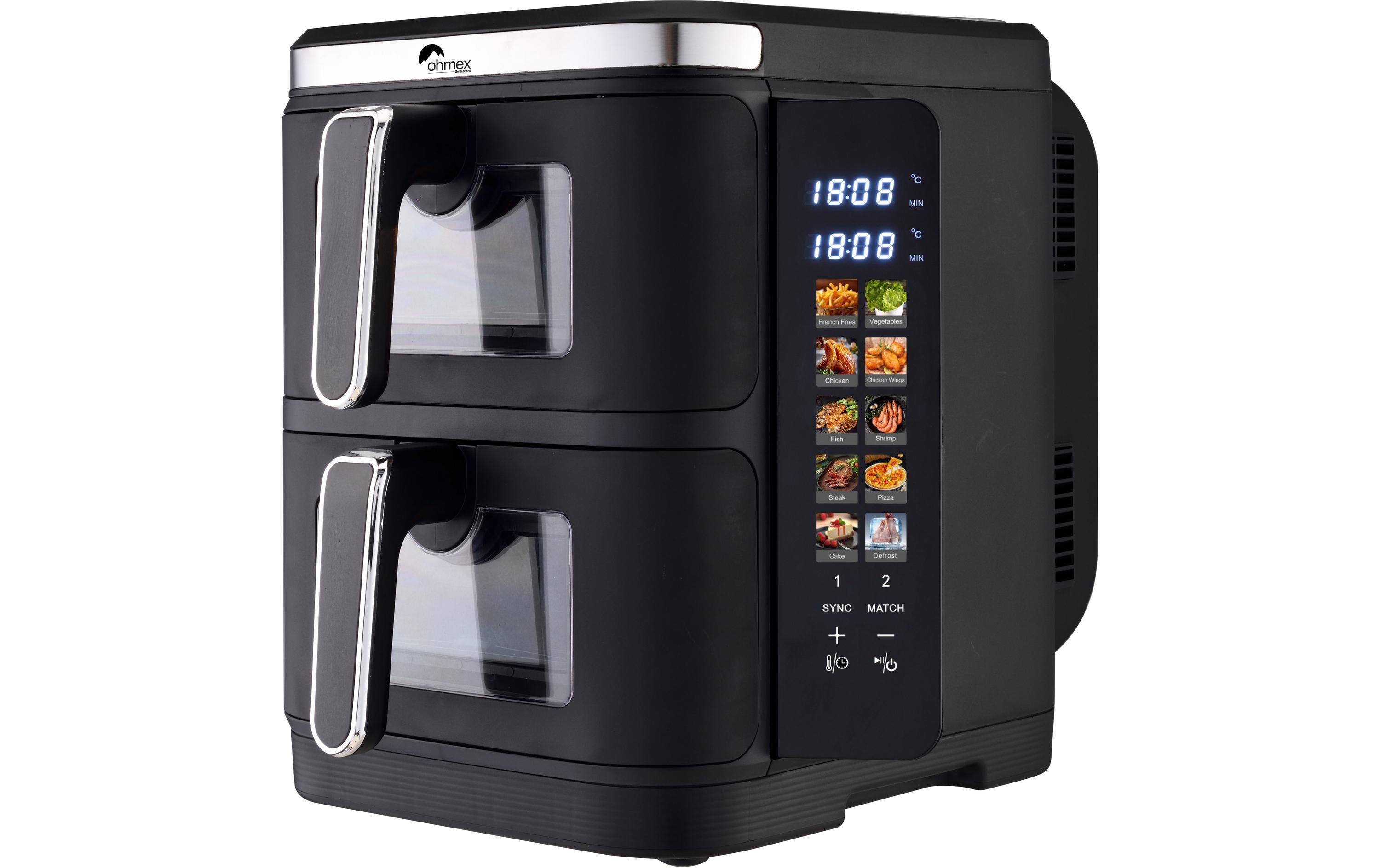 Heissluft-Fritteuse OHM-FRY-5502AIR<br>Doppelte Heissluftfritteuse
