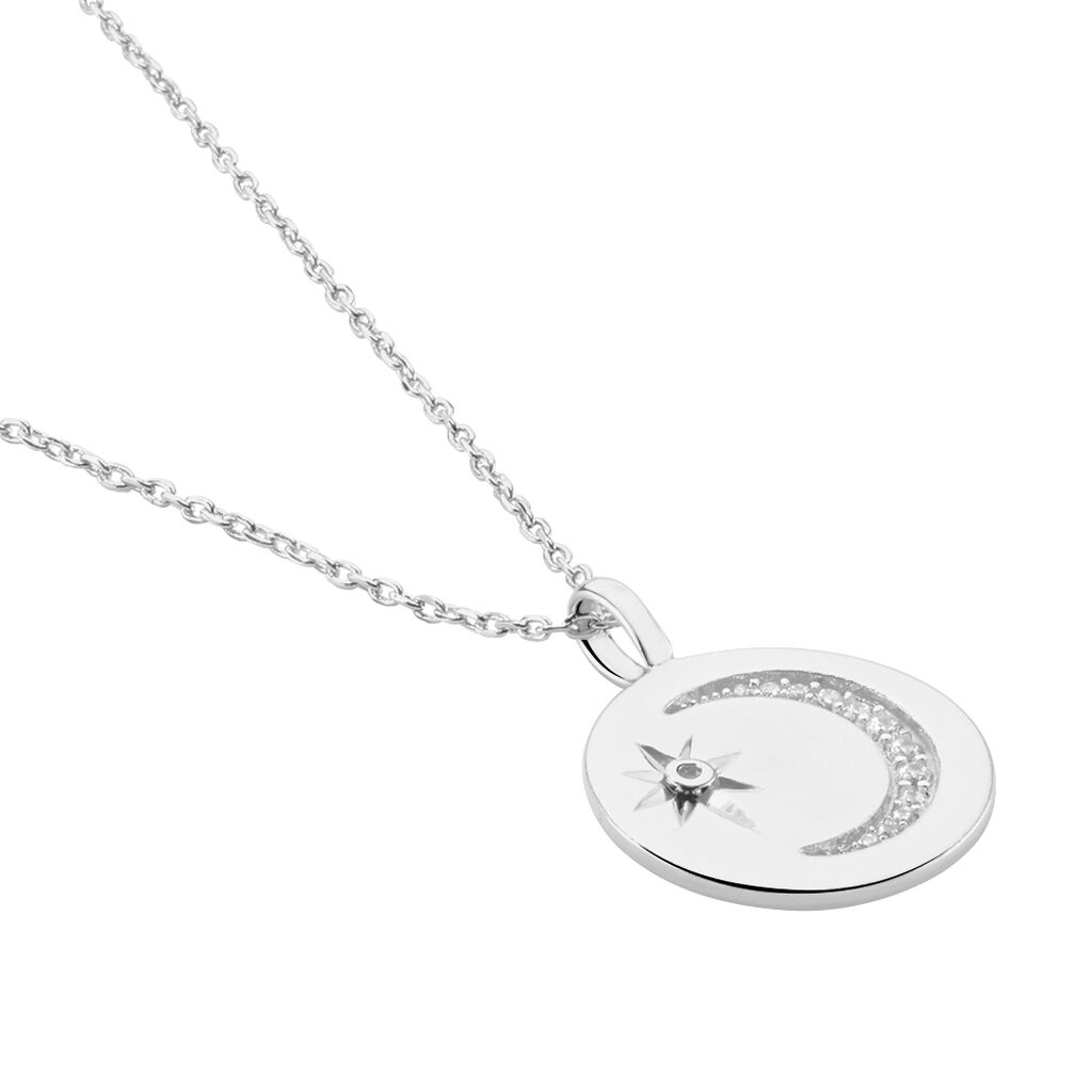 Collier Araroundus Argent Blanc Oxyde De Zirconium