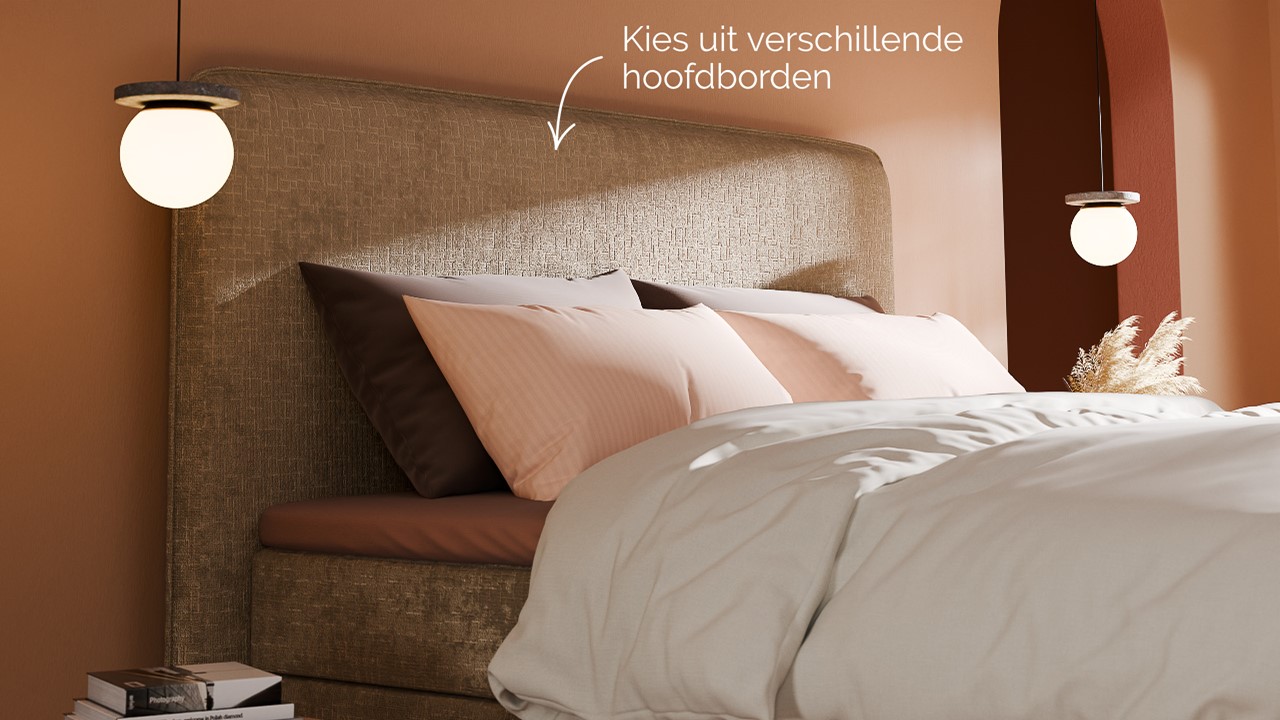 Boxspring Quartz - Velvet motif taupe