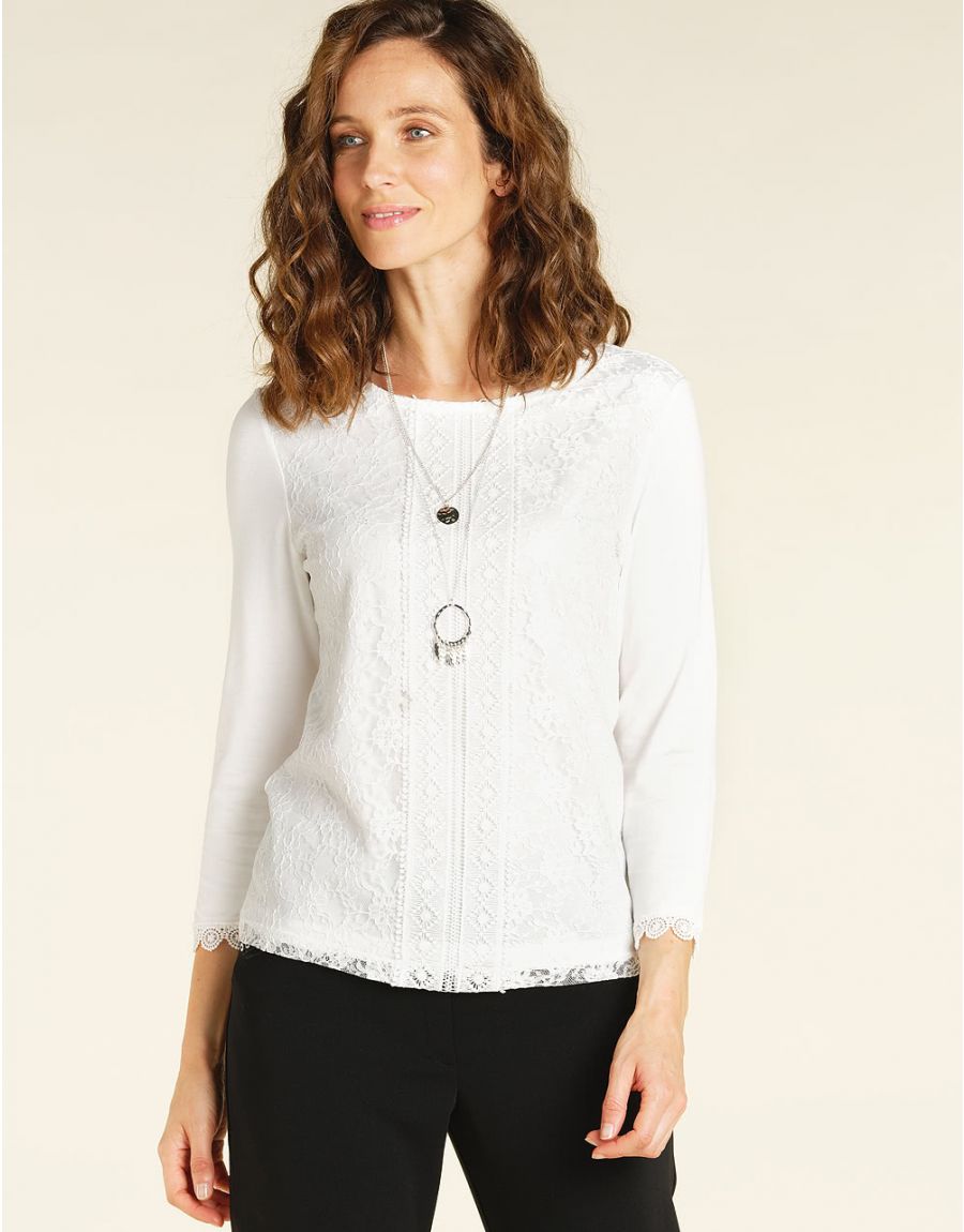 Top blanc en dentelle