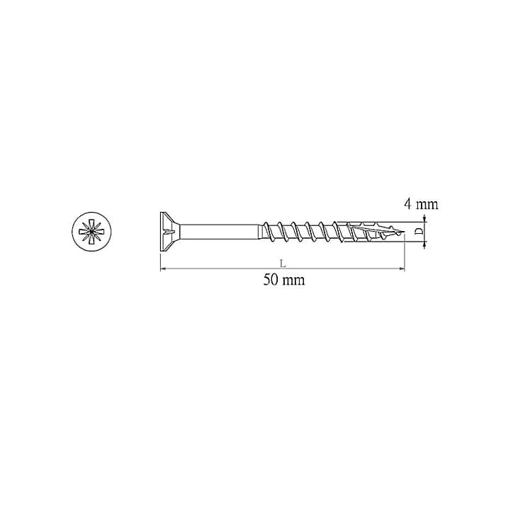 Vis pour terrasse Pozidriv acier 4 x 50 mm Diall, 500 pièces