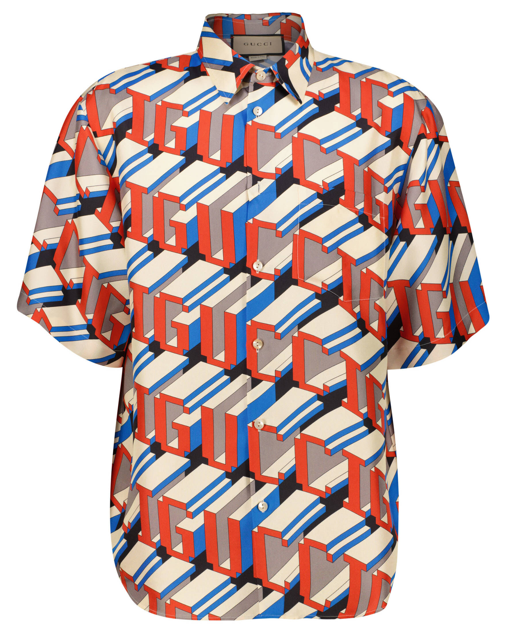 Gucci| Herren Hemd aus Seide Kurzarm