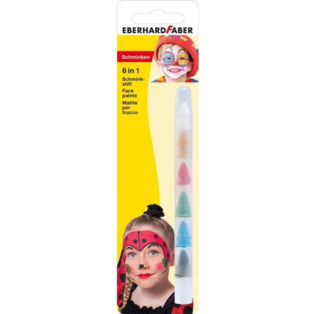 Eberhardt Faber Schminkstift 6 in 1, schnell trocknend, zum Bemalen von Gesichtern