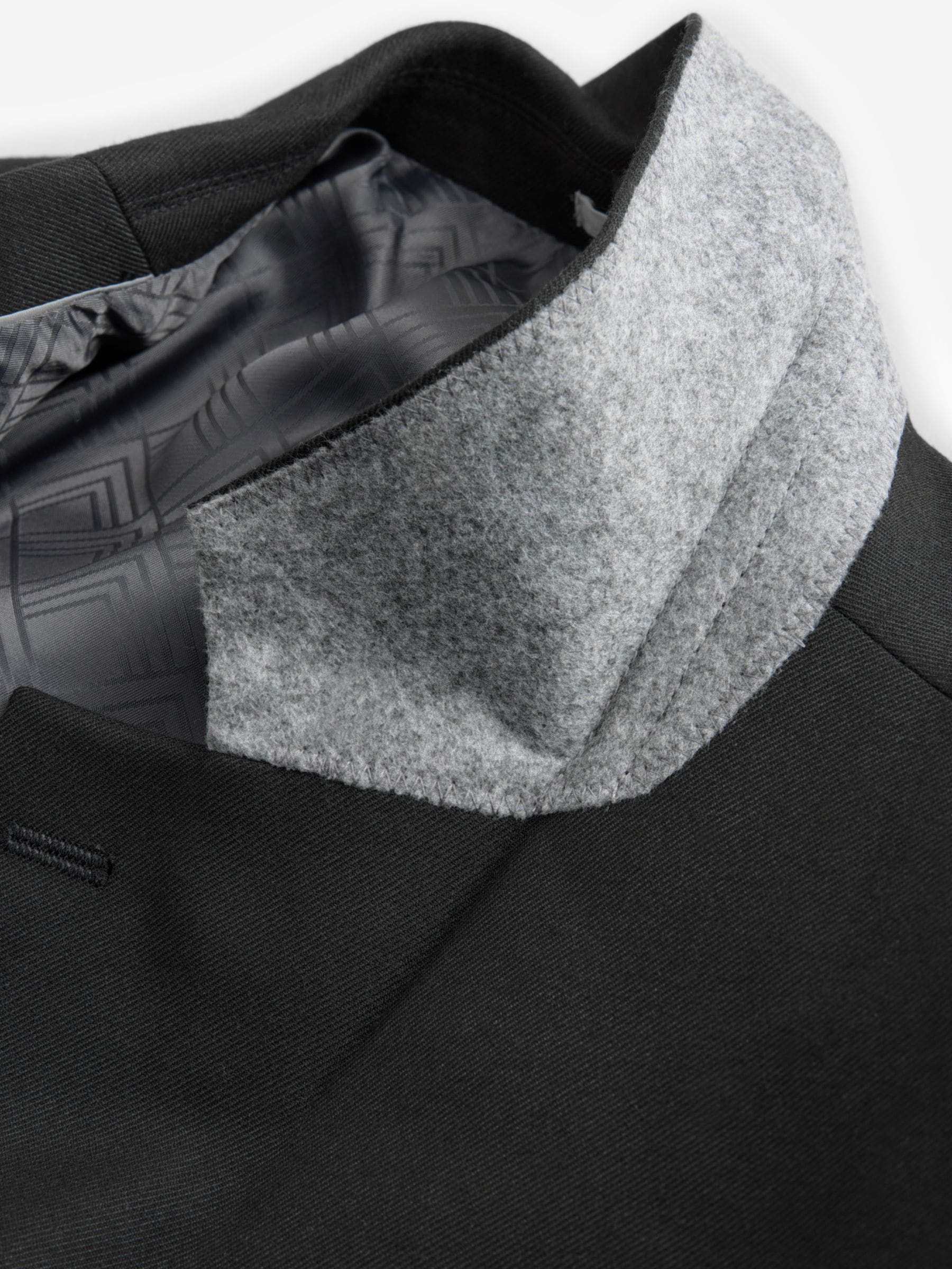 Zwart - Slim-fit flanellen colbert