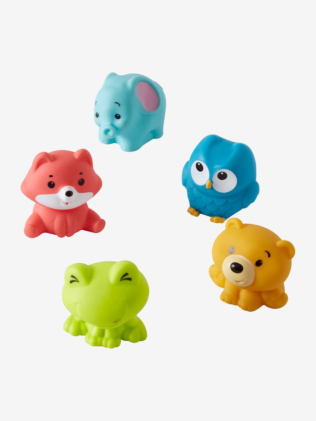 Conjunto de 10 brinquedos de banho em formato de animais multicoloridos