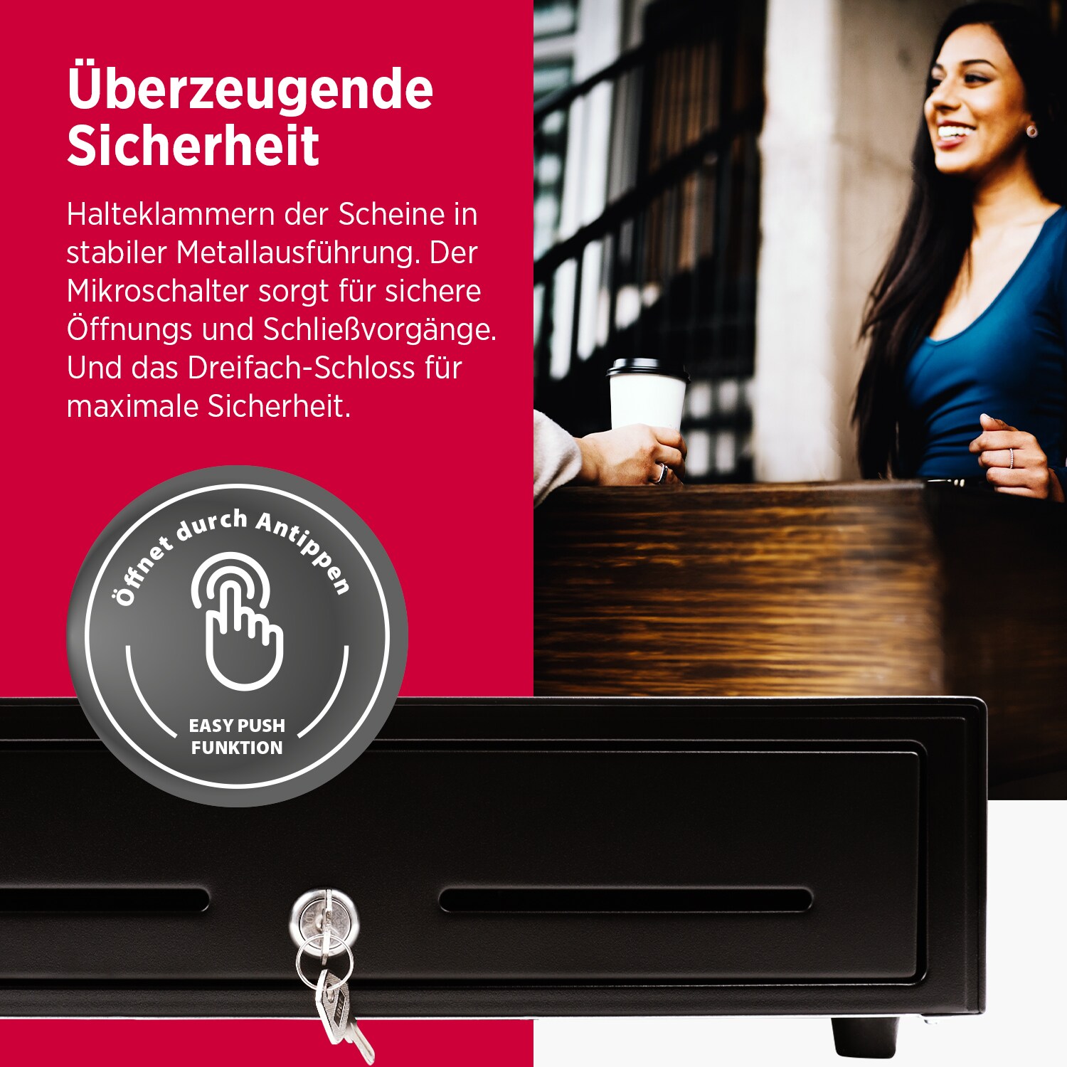 LD 410A Kassenschublade elektrisch Olympia Kassenkompatibel mit RJ11/12 Anschluss