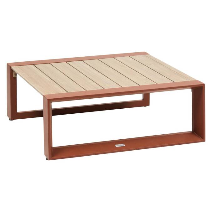 Table basse de jardin carrée ALLURE Lin / Acajou