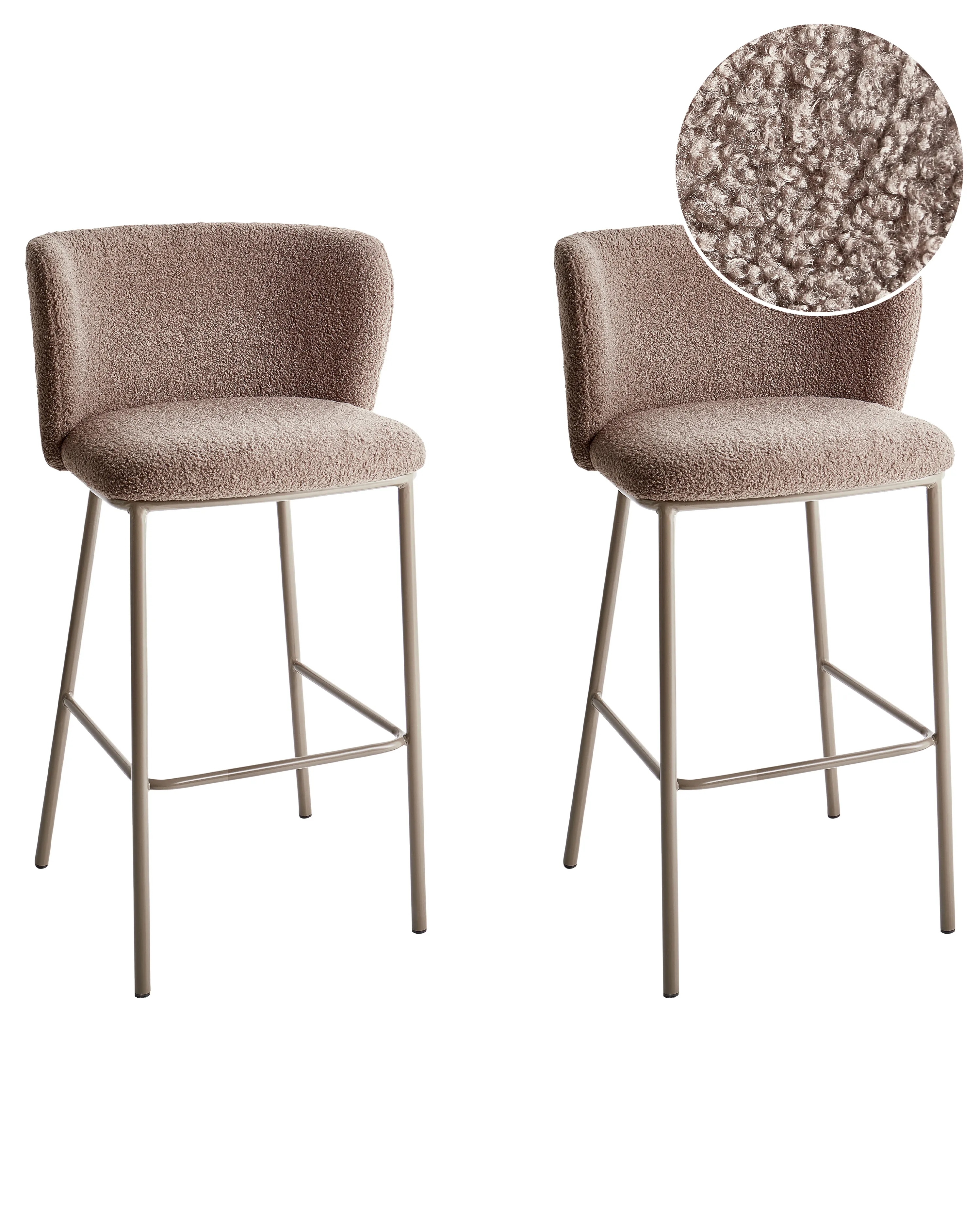Set van 2 barstoelen MINA II Bouclé Bruin