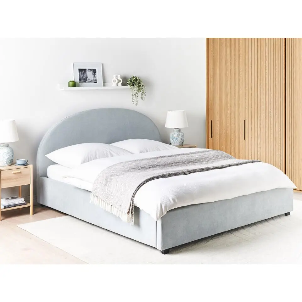 VAUCLUSE - Bed met opbergruimte - Lichtblauw - 180 x 200 cm - Stof