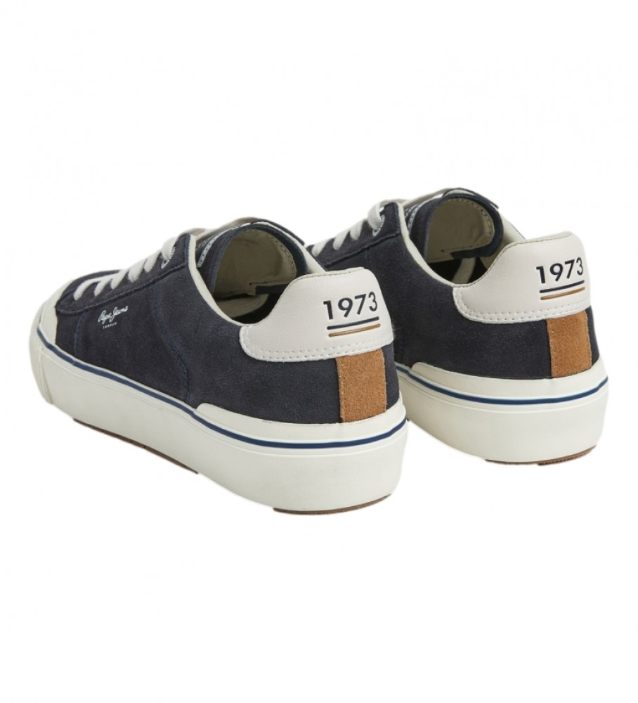 Tênis Pepe Jeans Ben Overdrive de couro azul-marinho
