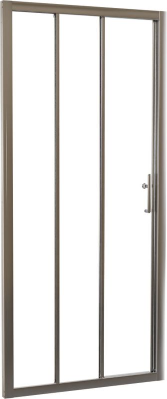 Linie - Cadiz - Driedelige Douche Schuifdeur - Helder Glas - 90 cm x 190 cm - Geborsteld Chroom Profiel