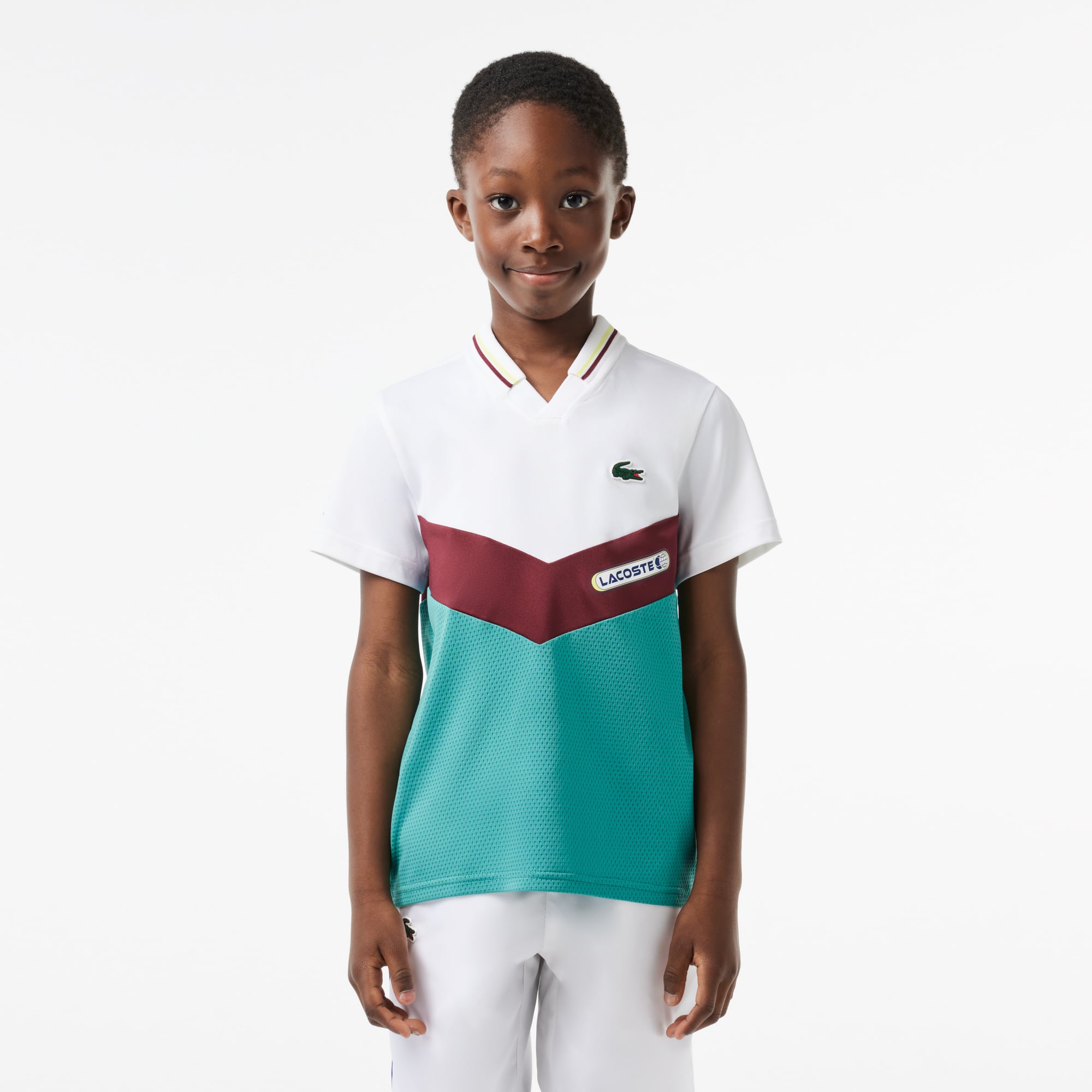 Polo Lacoste Tennis x Daniil Medvedev en jersey Polos - Blanc - Lacoste - Garçon