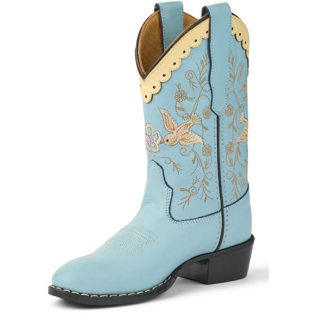 Køb COPENHAGEN COLORS Dusty Blue Leather Limited Cowboy Støvle High - Dove
