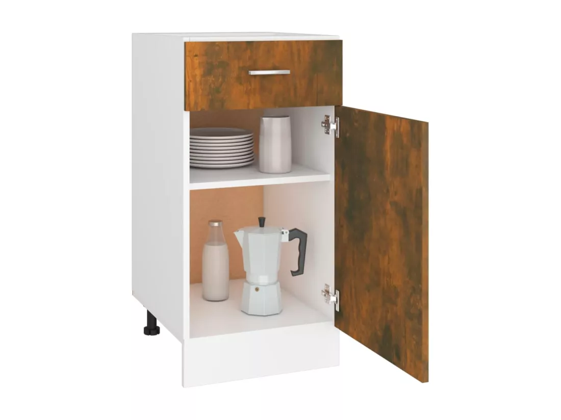 Armoire de plancher à tiroir Chêne fumé 40x46x81,5 cm Bois