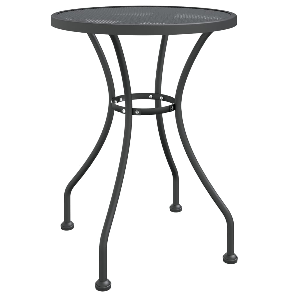 Mobilier à dîner salon de jardin 3 pièces maille métal anthracite