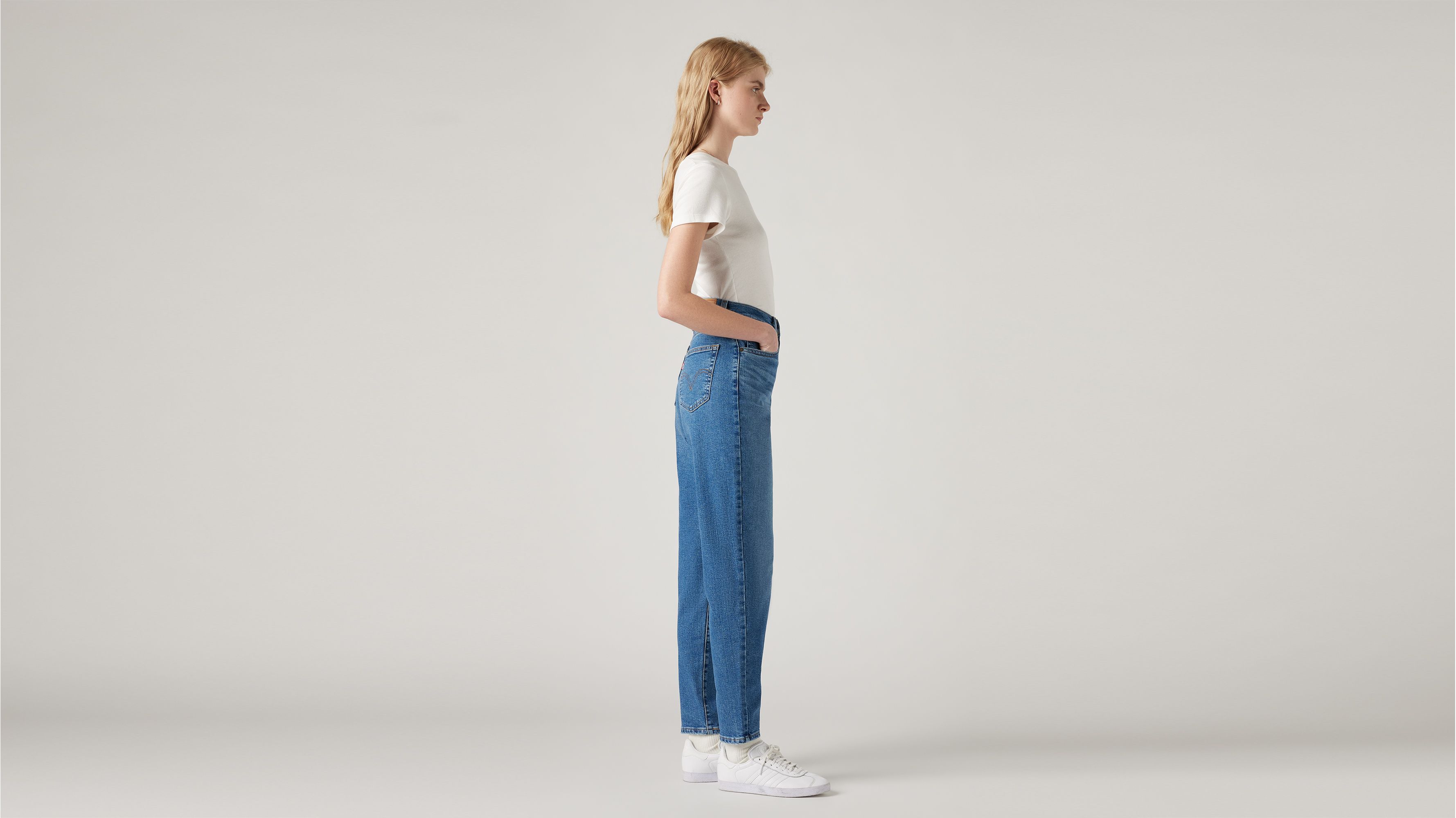 Jean Mom Taille Haute - Medium Indigo Worn In - Bleu