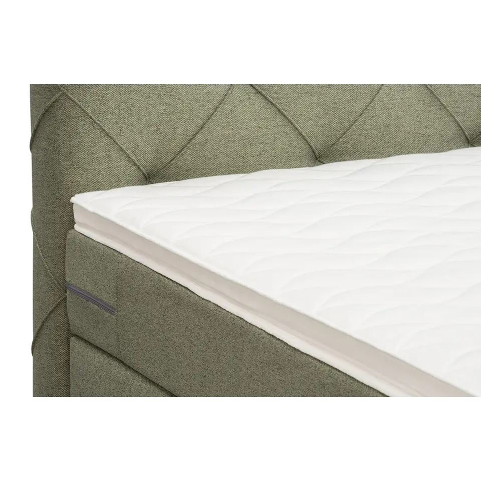 Boxspring met voetbord Liv geruit - groen - 180x200 cm - vierkante poot