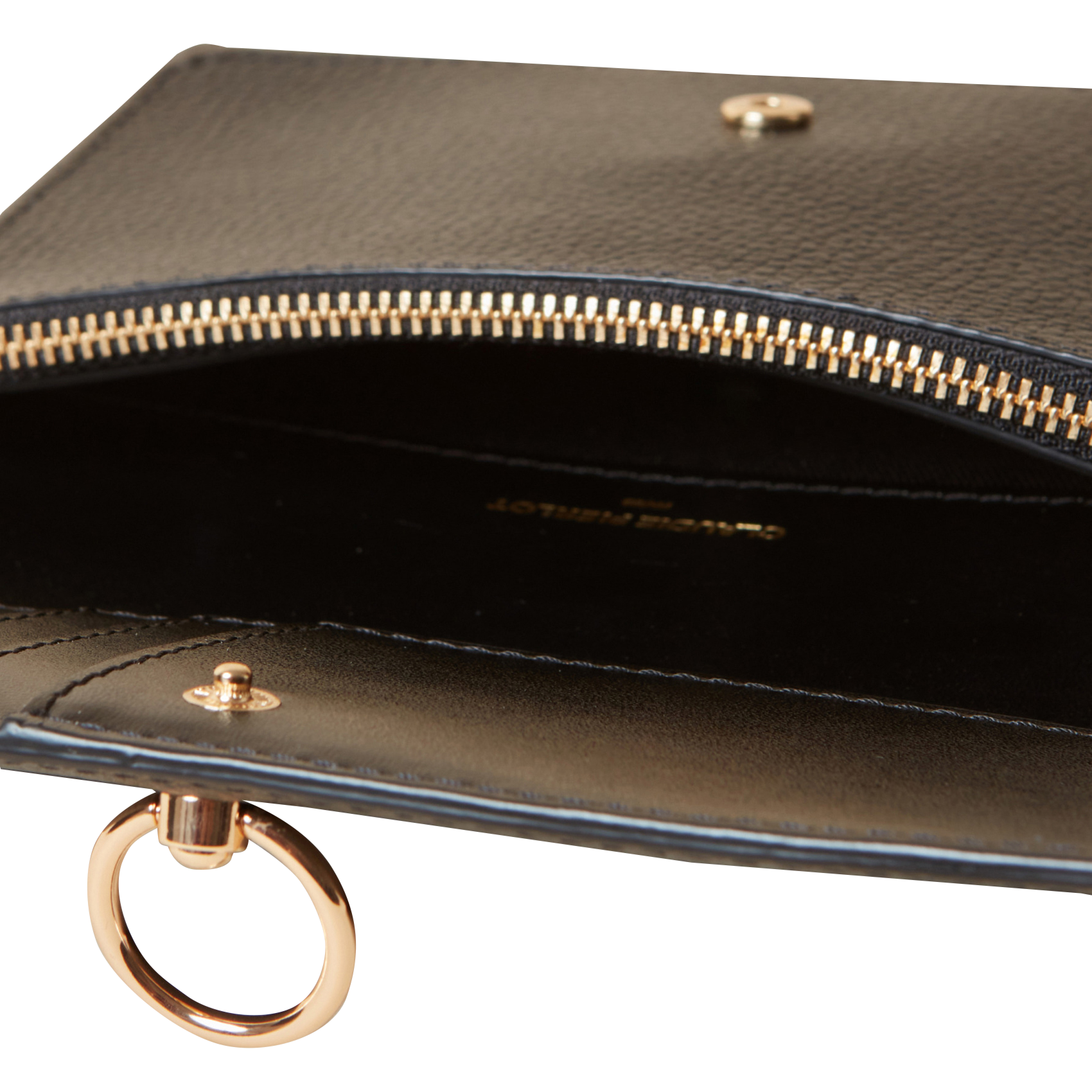 Pochette en cuir grainé | Noir