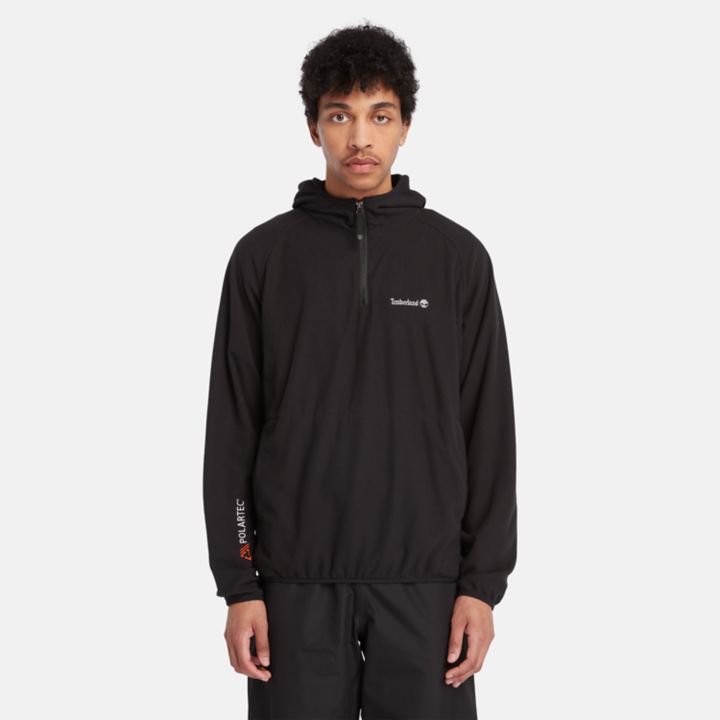 Moletom com capuz Polartec Fleece para homens na cor preta