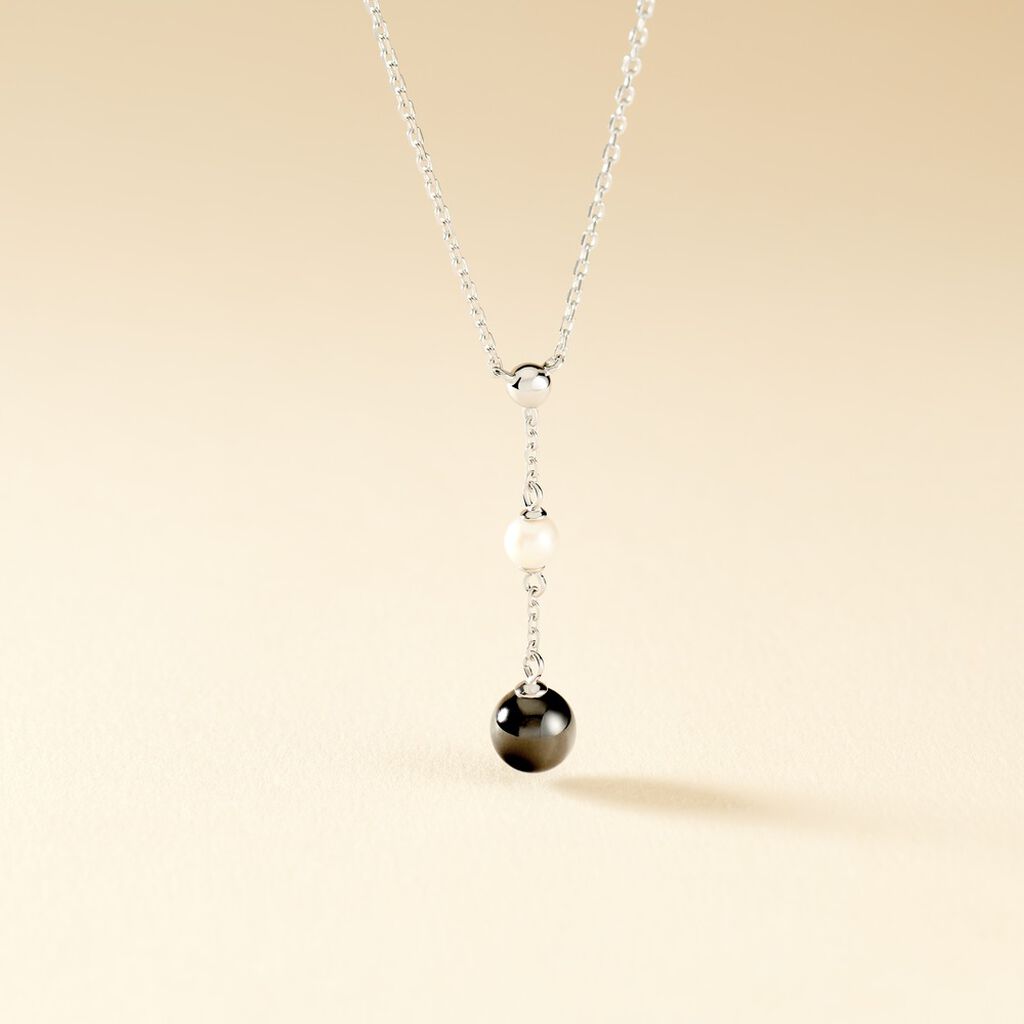 Collier Lucia Cera Argent Blanc Perle De Culture Et Céramique