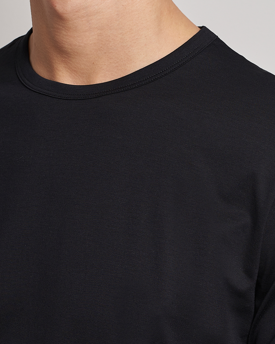 Sunspel Crew Neck Q82 Cotton T-Shirt Black