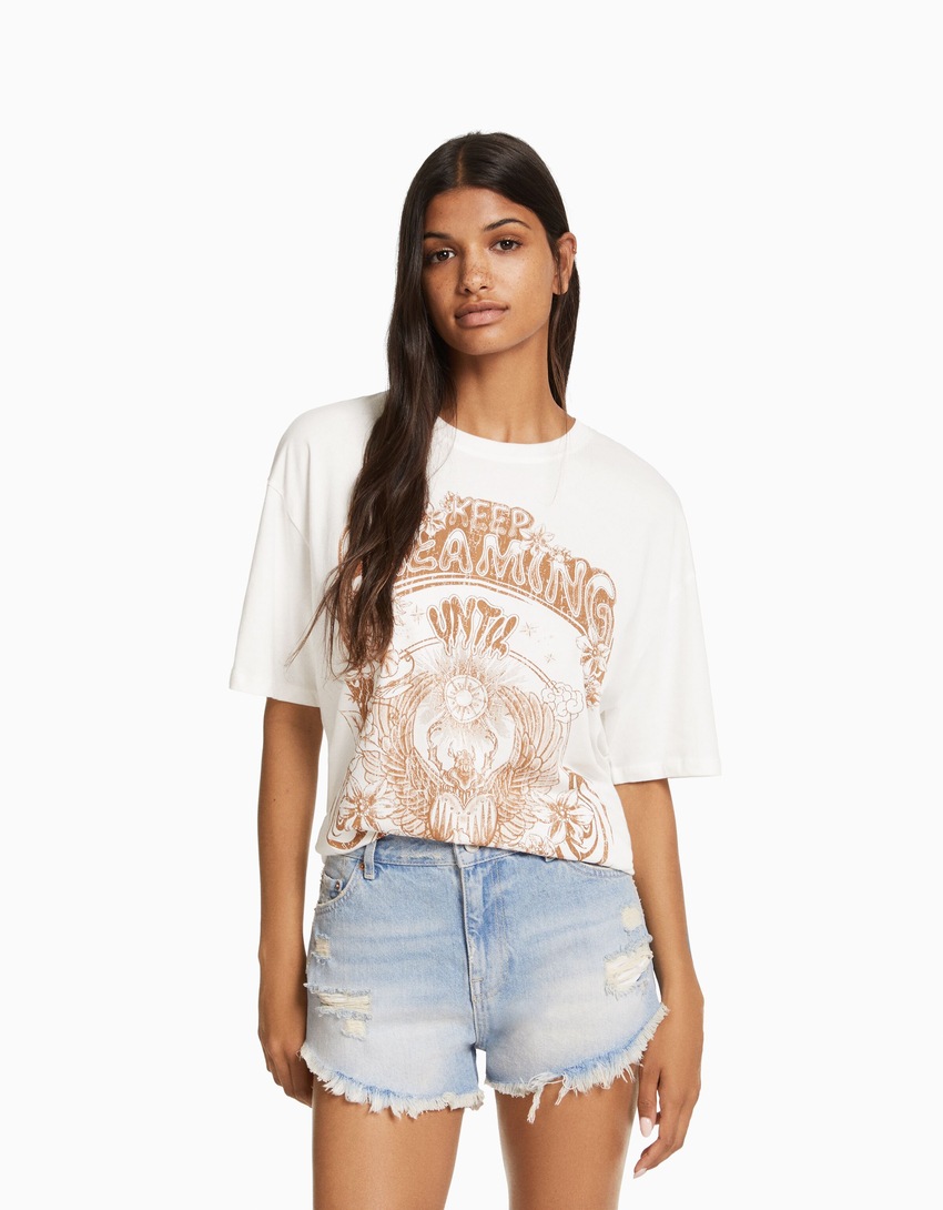 Camiseta de manga curta com estampa
