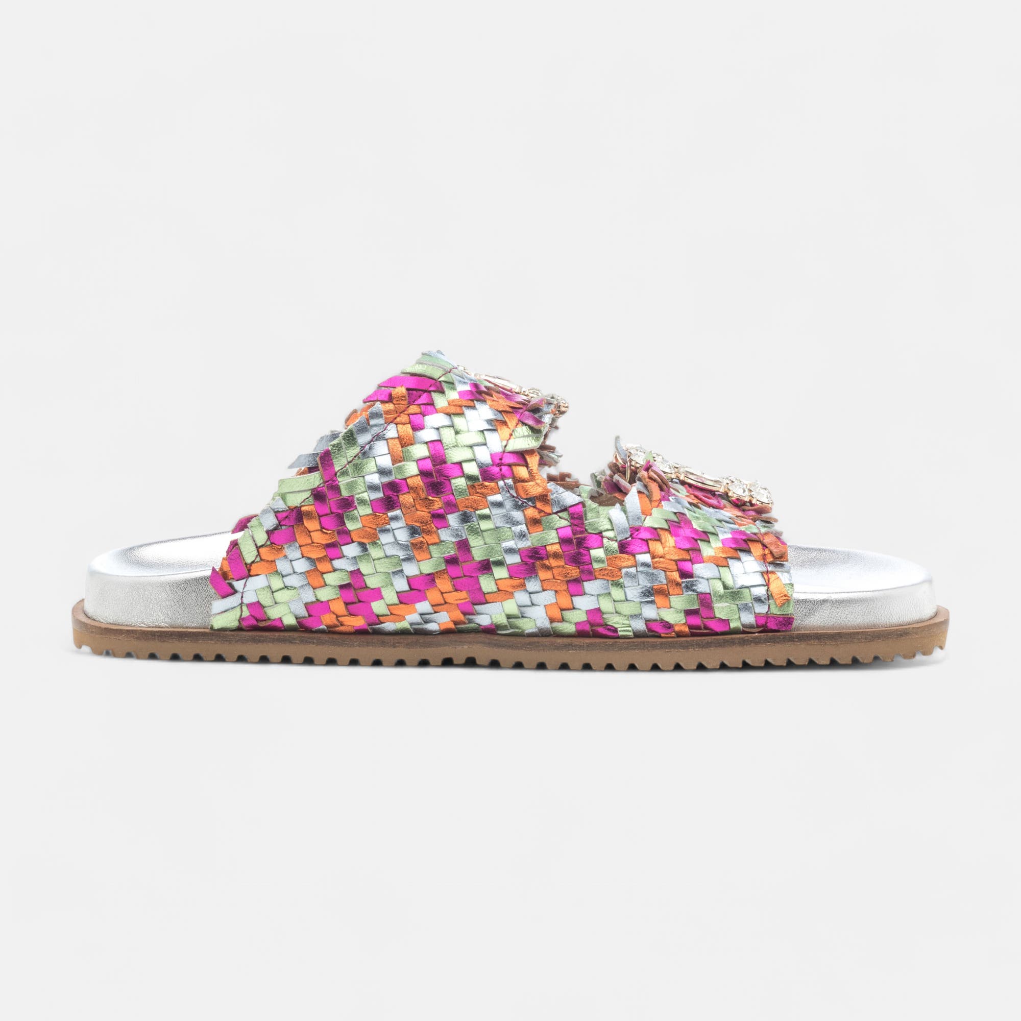 Mules Femme en cuir multicolore