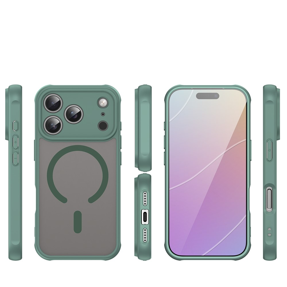 iPhone 17 Pro MagSafe Hybrid Hülle mit TPU Bumper   Kameraschutz - Grün (Matt)