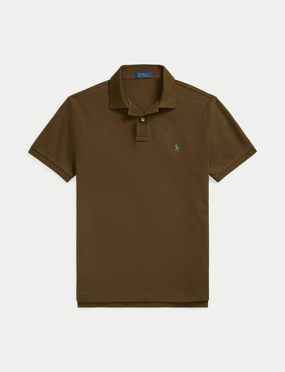 POLO RALPH LAUREN<br>Camisa polo reta de algodão com bordado de jogador de pônei