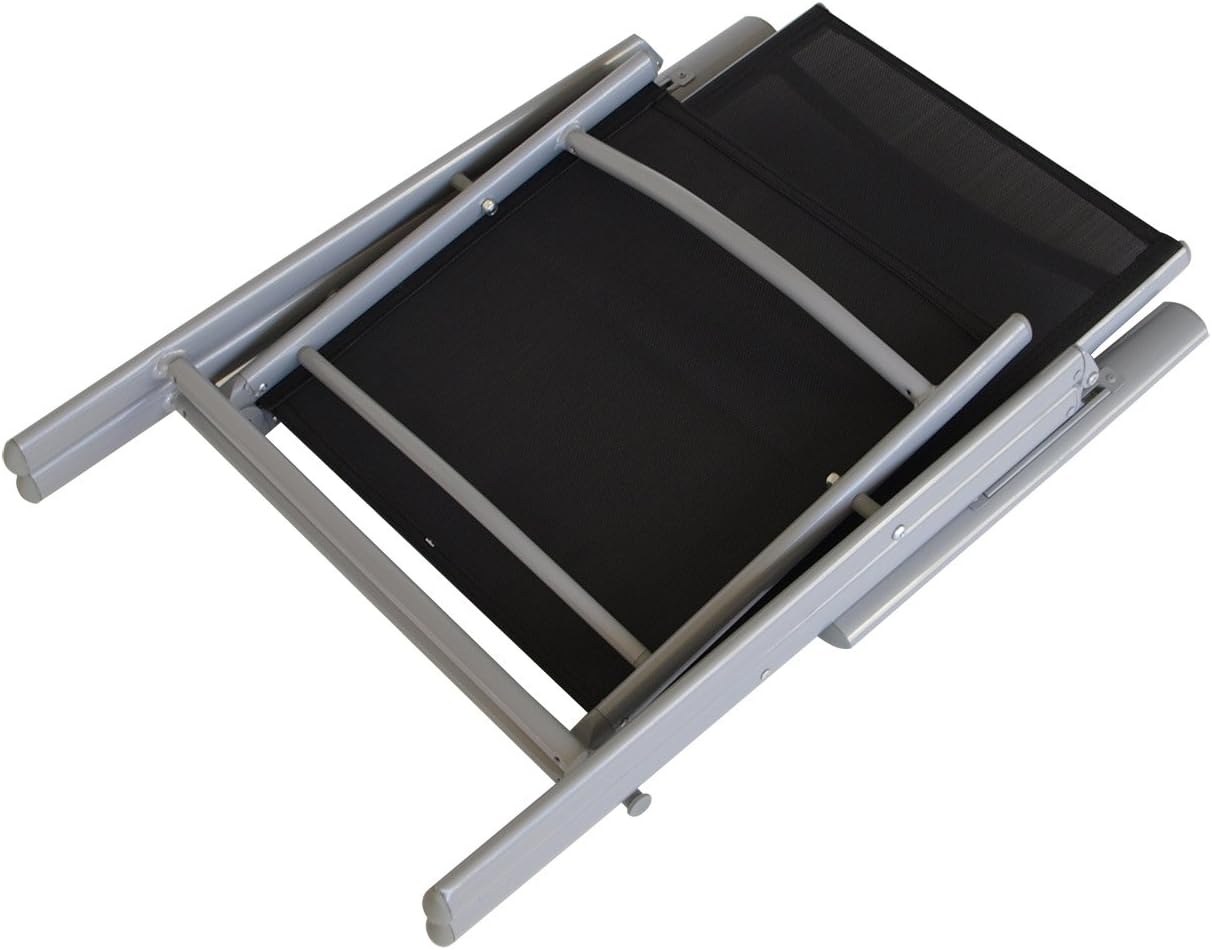 DEGAMO Gartengarnitur Marina 9-teilig, 8X Hochlehner und 1x Ausziehtisch Aluminium mit Glasplatte 180/240x100cm, Outdoor
