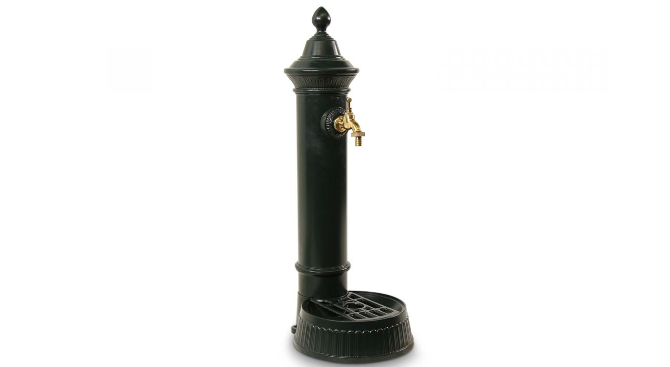 Fontaine de jardin aluminium vert 26x32x72cm