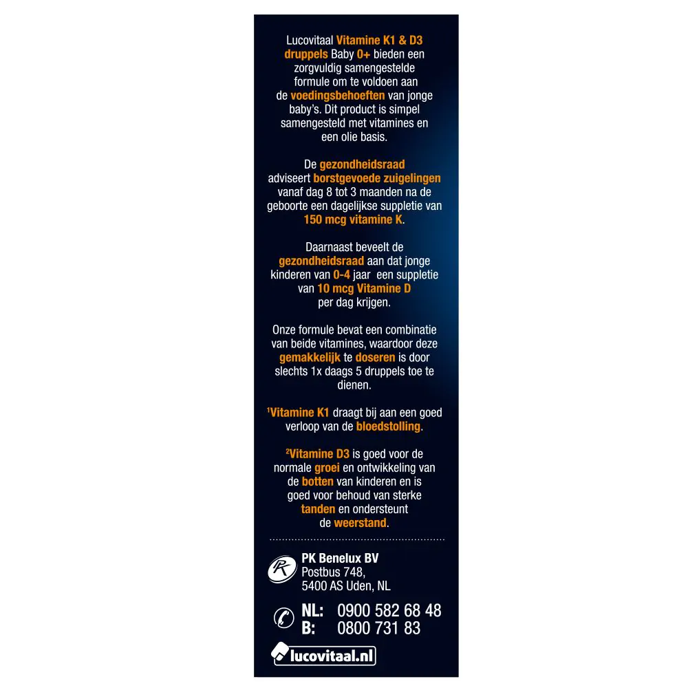 Vitamine K1 & D3 Druppels Baby 14,5 ml
