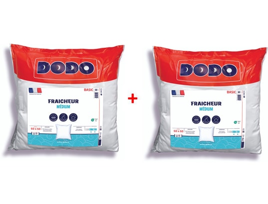 DODO - Pack oreiller Pack 2 oreillers Fraicheur 60x60cm