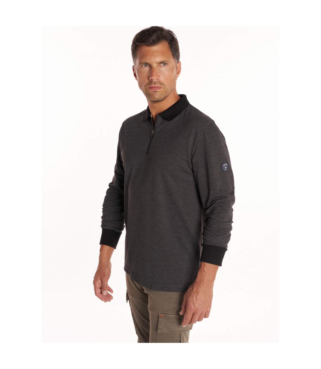 Polo manches longues à zip