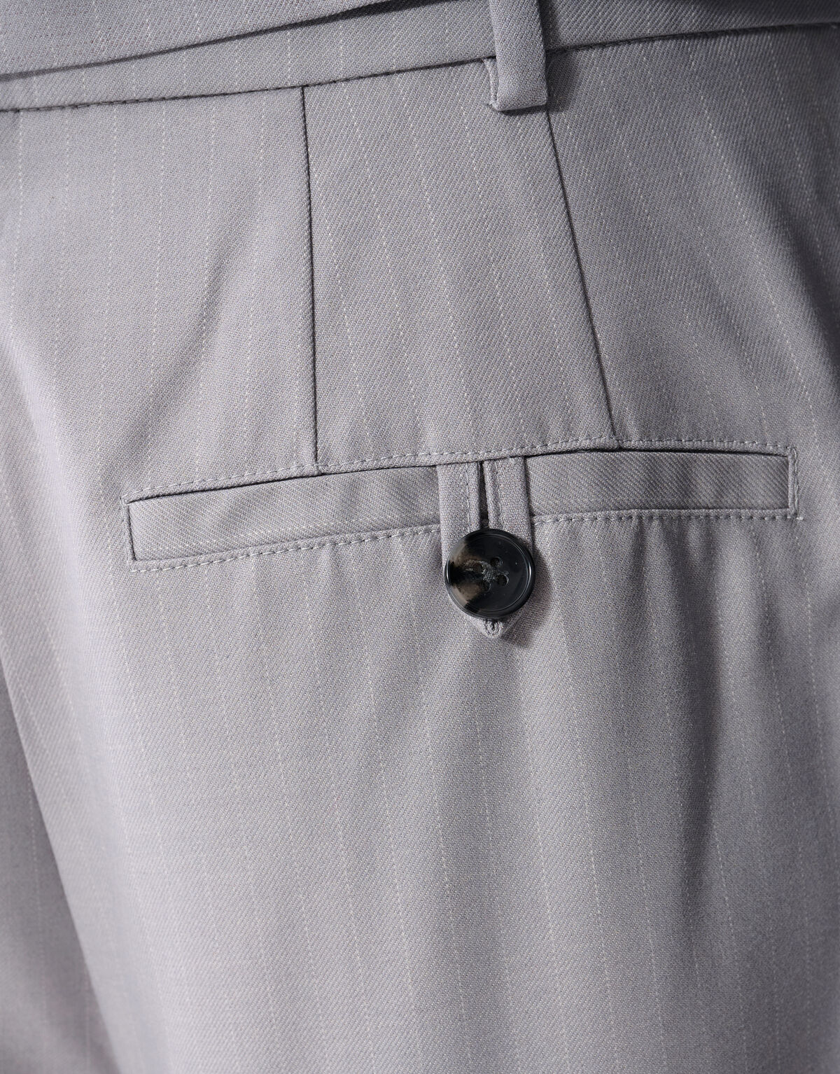 Pinstripe Barrel Fit Pantalon Lichtgrijs