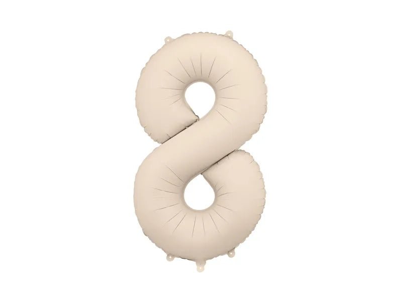 8 Jaar Cijfer Ballon Beige Mat Leeg 86cm