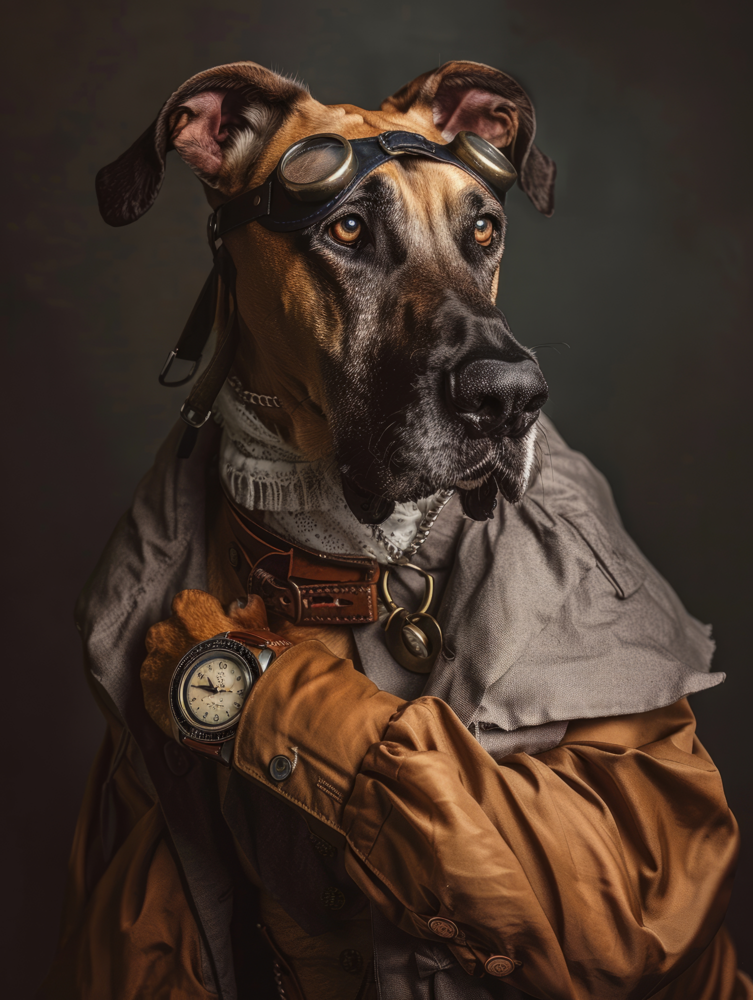 Canvas schilderij van een Deense Dog 100x150 cm