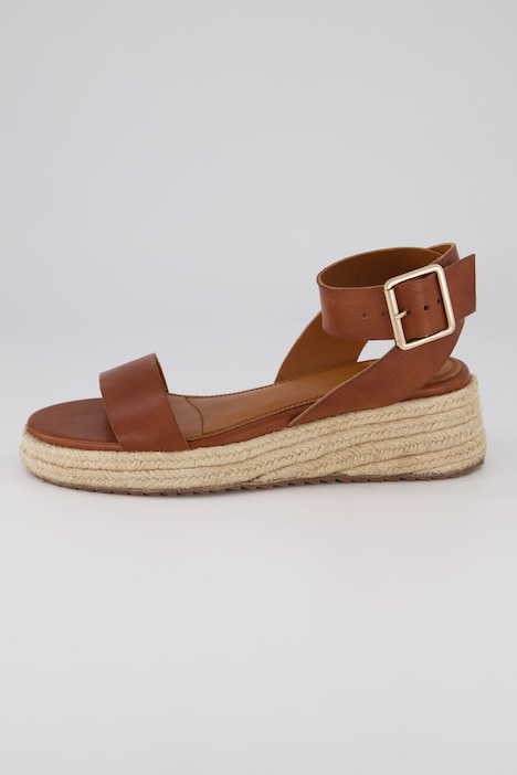 Leder-Espadrilles, Bast-Sohle, Weite-H