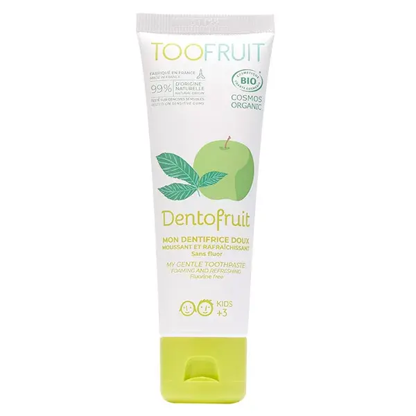 Creme dental infantil Toofruit Dentofruit sabor maçã e menta orgânica, 60g