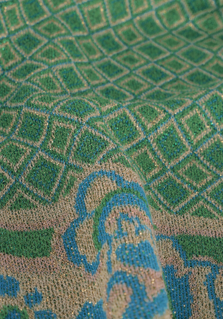 LIU JO groene liu jo wijde broek pantalone maglia jacquard