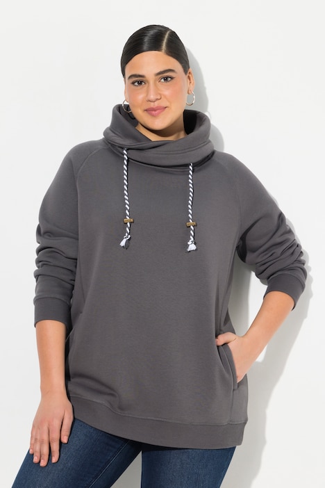 Sweatshirt, weiter Stehkragen, Taschen, Raglan-Langarm