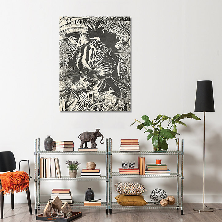 Toile tigre noir et blanc L.60 x l.80 cm Dada Art