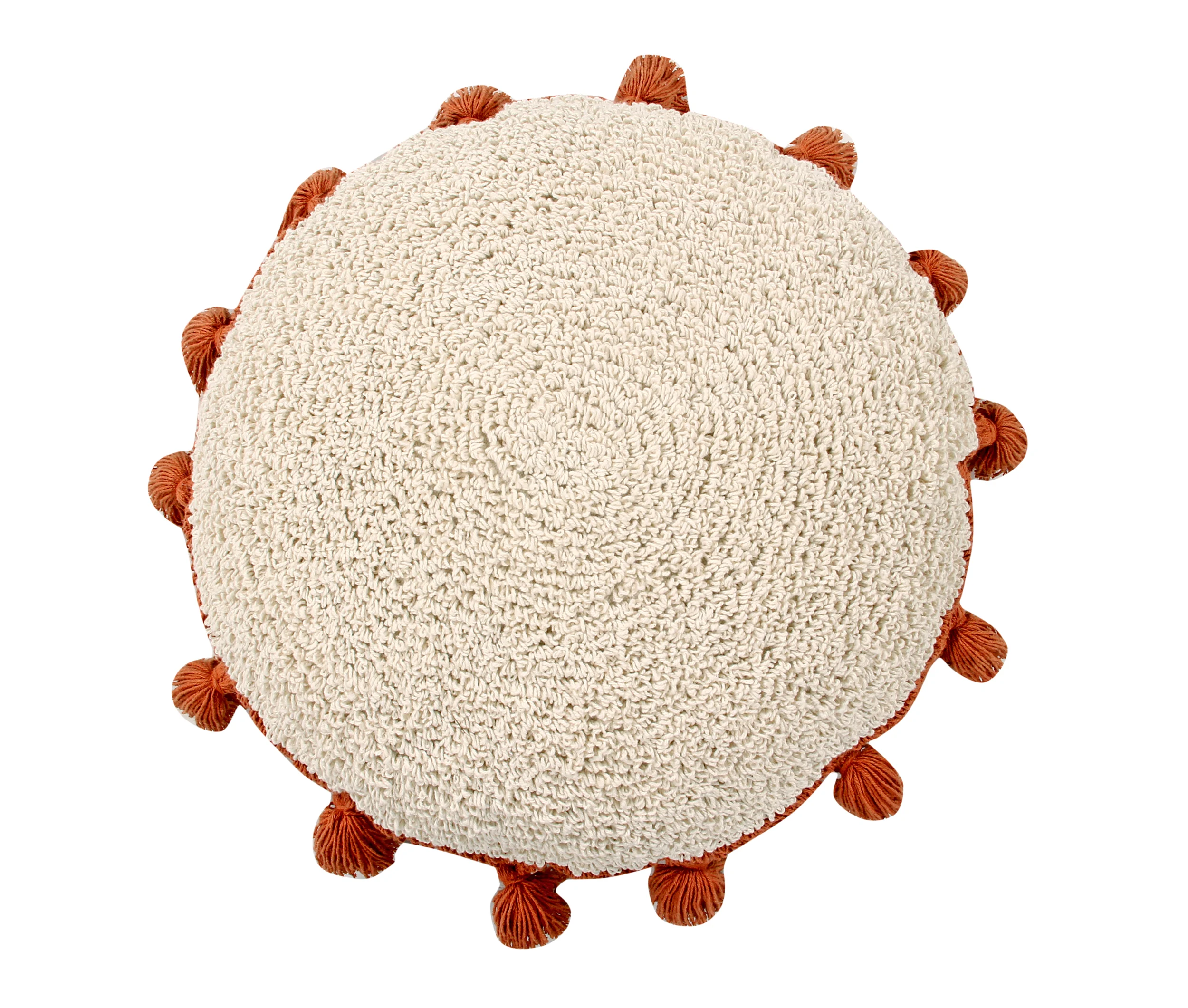 CERCLE - Coussin rond en coton | Orange